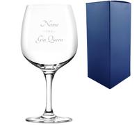 Uniqueful Women's Personalised Gin Copa Balloon Glass The Gin Queen Any Name in Clear Uniqueful Clear