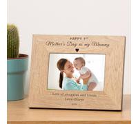 Uniqueful Women's Personalised Happy 1st Mothers Day Frame for Mum in Brown Uniqueful Brown
