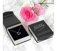 Uniqueful Women's Personalised Happy Birthday Heart Pendant Silver Finish Gift Uniqueful Silver One Size
