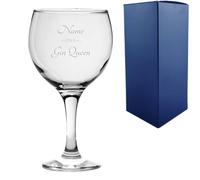Uniqueful Women's Personalised The Gin Queen Any Name Gin Balloon Glass in Clear Uniqueful Clear
