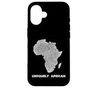 Uniquely African Africa Map Fingerprint Black Pride Case for iPhone 16
