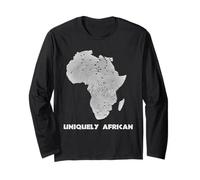 Uniquely African Africa Map Fingerprint Black Pride Long Sleeve T-Shirt
