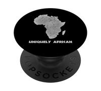 Uniquely African Africa Map Fingerprint Black Pride PopSockets Adhesive PopGrip