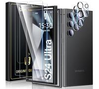 UniqueMe 2+2 Pack for Samsung Galaxy S24 Ultra Screen Protector, Tempered Glass Film and Camera Lens Protector, 【Support Fingerprint】 Anti Scratch HD Clear Protective Film with Lens Cover