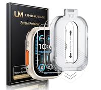 UniqueMe 2 Pack for Apple Watch Ultra/Ultra 2 Screen Protector 49mm, 9H Hardness, Scratch-Resistant, Easy Installation, 3D Full Coverage, iWatch Screen Protector 49 mm Tempered Glass