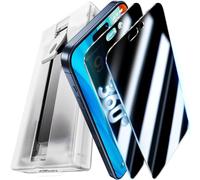 UniqueMe 2 Pack for Privacy Screen Protector iPhone 15 Pro Max, 360° /4-way Anti-Spy, Easy Installation, 9H Tempered Glass, No Bubbles, Anti-Glare, Case Friendly, Automatic Dust Removal - 6.7 inches