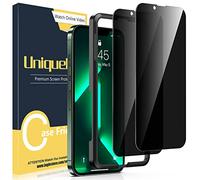 UniqueMe [2 Pack] Privacy Screen Protector Compatible with iPhone 13/13 Pro Tempered Glass, [Maximum Coverage] [Bubble Free], Tempered Glass, with Installation Frame