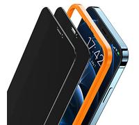 UniqueMe [2 Pieces] Privacy Tempered Glass Compatible with iPhone 12 / iPhone 12 Pro (6.1 inch), [Anti-Spy][Bubble-Free] [9H Hardness Glass] Screen Protector with Installation Frame