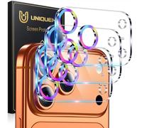 UniqueMe 3 Pack Compatible for iPhone 17 Pro Camera Lens Protector - [Drop Protection] [Case Friendly] 9H Tempered Glass Camera Cover Screen [Update New Version] - Colorful