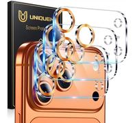 UniqueMe 3 Pack Compatible for iPhone 17 Pro Camera Lens Protector - [Drop Protection] [Case Friendly] 9H Tempered Glass Camera Cover Screen [Update New Version] - Orange