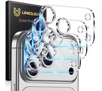 UniqueMe 3 Pack Compatible for iPhone 17 Pro Max Camera Lens Protector - [Drop Protection] [Case Friendly] 9H Tempered Glass Camera Cover Screen [Update New Version] - Silver