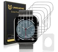 UniqueMe 6 Pack for Apple Watch 44mm Screen Protector iWatch Series 6 SE2 SE 5 4, Ultra Thin HD Clear Soft Anti Scratch TPU Protective Film [Fingerprint Support] [Case-Friendly] [Easy-Installation]
