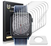 UniqueMe [8 Pack] Compatible for Apple Watch Series 7/8/9 45mm Screen Protector, Ultra Thin Clear Soft TPU Film Screen Protector, [Fingerprint Support] [Bubble Free] [Case Friendly]