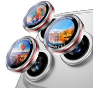 UniqueMe Camera Lens Protector for iPhone 17 Pro Max/17 Pro/16 Pro Max/16 Pro/15 Pro Max/15 Pro/14 Pro Max/14 Pro - 1 Pack Anti-Scratch Tempered Glass Metal Ring Camera Cover Easy to Install - Silver