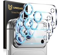 UniqueMe Compatible for 3 Pack iPhone 17 Pro Camera Lens Protector - [Drop Protection] [Case Friendly] 9H Tempered Glass Camera Cover Screen [Update New Version] - Glitter Blue