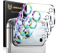 UniqueMe Compatible for 3 Pack iPhone 17 Pro Camera Lens Protector - [Drop Protection] [Case Friendly] 9H Tempered Glass Camera Cover Screen [Update New Version] - Glitter Colorful
