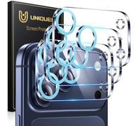 UniqueMe Compatible for 3 Pack iPhone 17 Pro Max Camera Lens Protector - [Drop Protection] [Case Friendly] 9H Tempered Glass Camera Cover Screen [Update New Version] - Glitter Blue