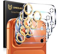 UniqueMe Compatible for 3 Pack iPhone 17 Pro Max Camera Lens Protector - [Drop Protection] [Case Friendly] 9H Tempered Glass Camera Cover Screen [Update New Version] - Glitter Gold