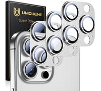 UniqueMe for 3 Pack iPhone 15 Pro/iPhone 15 Pro Max Camera Lens Protector, [Drop Protection] [Case Friendly] Camera Cover Screen [Update New Version] - All-Silver