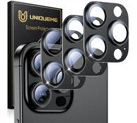 UniqueMe for 3 Pack iPhone 15 Pro/iPhone 15 Pro Max Camera Lens Protector, [Drop Protection] [Case Friendly] Camera Cover Screen [Update New Version] - All-Black