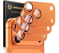 UniqueMe for 3 Pack iPhone 17 Pro Camera Lens Protector - [Drop Protection] [Case Friendly] 9H Tempered Glass Camera Cover Screen [Update New Version] - All Orange