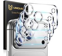 UniqueMe for 3 Pack iPhone 17 Pro Max Camera Lens Protector - [Drop Protection] [Case Friendly] 9H Tempered Glass Camera Cover Screen [Update New Version] - Glitter Silver