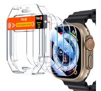 UniqueMe for Apple Watch Ultra 3/Ultra 2/ Ultra Screen Protector 49mm - 4 Pack Military Grade Shockproof Case Friendly Anti-Scratch Bubble-Free Tempered Glass Clear Cover iwatch【Update Packaging】