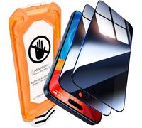 UniqueMe for iPhone 15 Pro Max Privacy Screen Protector - 2 Pack [Automatic Dust Removal] 6.7 inch 9H Full Coverage Tempered Glass Screen Protector Anti-Spy Bubble-Free Case Friendly Scratch-proof