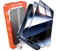 UniqueMe for iPhone 15 Pro Privacy Screen Protector - 2 Pack [ Anti Spy ] [Automatic Dust Removal] 9H Full Coverage Tempered Glass Screen Protector Bubble-Free Case Friendly