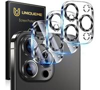UniqueMe for iPhone 16 Pro/16 Pro Max Camera Lens Protector - 3 Pack Ultra HD Tempered Glass Camera Len Protection Cover [Case Friendly] [Scratch-Resistant] [Night Shooting Mode]-Grey