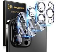 UniqueMe for iPhone 16 Pro/16 Pro Max Camera Lens Protector - 3 Pack Ultra HD Tempered Glass Camera Len Protection Cover [Case Friendly] [Scratch-Resistant] [Night Shooting Mode]-Black