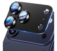 UniqueMe for iPhone 17 Pro Camera Lens Protector - 1 pack [Strong Drop Protection] [Not Easy to Fall-off] All-in-one Aluminum Alloy Metal Ring Tempered Glass Rear Camera Lens Cover - Black