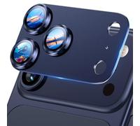 UniqueMe for iPhone 17 Pro Max Camera Lens Protector - 1 pack [Strong Drop Protection] [Not Easy to Fall-off] All-in-one Aluminum Alloy Metal Ring Tempered Glass Rear Camera Lens Cover - Deep Blue