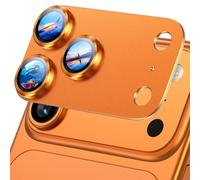 UniqueMe for iPhone 17 Pro Max Camera Lens Protector - 1 Pack [Strong Drop Protection] [Not Easy to Fall-off] Metal Ring Tempered Glass Rear Camera Screen Cover - Orange