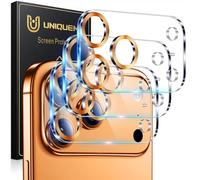 UniqueMe for iPhone 17 Pro Max Camera Lens Protector - 3 Pack Ultra HD Tempered Glass Camera Len Protection Cover [Case Friendly] [Scratch-Resistant] [Night Shooting Mode] Orange Circle
