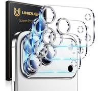 UniqueMe for iPhone 17 Pro Max Camera Lens Protector - 3 Pack Ultra HD Tempered Glass Camera Len Protection Cover [Case Friendly] [Scratch-Resistant] [Night Shooting Mode] Silver Circle