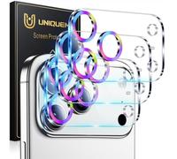 UniqueMe for iPhone 17 Pro Max Camera Lens Protector - 3 Pack Ultra HD Tempered Glass Camera Len Protection Cover [Case Friendly] [Scratch-Resistant] [Night Shooting Mode] Colorful Circle