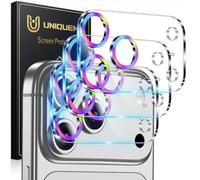 UniqueMe for iPhone 17 Pro Max Camera Lens Protector - 3 Pack Ultra HD Tempered Glass Camera Len Protector [Case Friendly] [Scratch-Resistant] [Night Shooting Mode] Colorful Circle