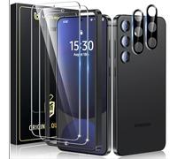 UniqueMe for Samsung Galaxy S24 FE Screen Protector - 2+2 Pack Tempered Glass Film and Camera Lens Protector 6.7 inch【Support Fingerprint】 Anti Scratch HD Clear Protective Film with Lens Cover