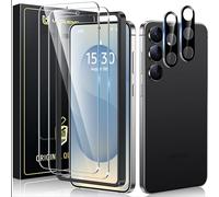 UniqueMe for Samsung Galaxy S25 FE Screen Protector - 2+2 Pack Tempered Glass Screen Protector and Camera Lens Protector【Support Fingerprint】 Anti Scratch HD Clear with Lens Cover