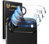 UniqueMe iPhone Air Camera Protection Scratch-Resistant Stable Ultra Clear 9H Hardness Camera Protection Pack of 3 Diamond Black