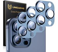 UniqueMe Pack of 3 Camera Protection for iPhone 15 Pro Max - Ultra Clear Acrylic, Scratch-Resistant