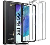 UniqueMe Screen Protector for Samsung Galaxy S21 FE Tempered Glass, 3 Pieces Tempered Glass, Anti-fall, Anti-Scratch, Ultra HD, Anti-Fingerprint