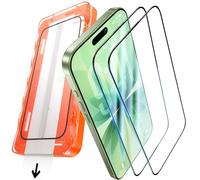 UniqueMe Tempered Glass for iPhone 17 and iPhone 16 Pro, Car Installation, iPhone 17/16 Pro Screen Protector 9H Hardness, Scratch-Resistant, Anti-Fingerprint, Anti-Bubbles Protective Film, Pack of 2