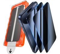 UniqueMe Tempered Glass Privacy Screen Protector for iPhone 15 Pro, Automatic Installation, Shatterproof Military Level, Anti-Spy Film, Pack of 2