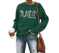 UNIQUEONE Thats It I Am Not Going Sweatshirt Women Christmas Sweatshirts Xmas Santa Sweatshirts Funny Letter Print Tops, Green, XL