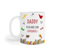 UNIQUEPGIFTS Daddy Mug - Superhero Dad Coffee Mug, Father’s Day Keepsake, Birthday or Christmas Mug, 11oz White Ceramic