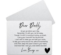 UNIQUEPGIFTS Daddy to Be Gift from Bump - First Father’s Day, New Dad Keepsake, Pregnancy Announcement Reveal, Wallet Card for Dad to Be