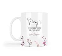 UNIQUEPGIFTS Gift for Nanny, If Nanny's were Flowers I'd Pick You, Nanny 11oz White Mug, Nanny Birthday Gift, Nan Gifts, Nanny Mothers Day Gift (Nanny Personalised Mug)