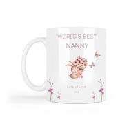 UNIQUEPGIFTS Nanny Birthday Mug, Nanny Gift from Grandchildren, Mother's Day Gifts for Nan, 11oz Ceramic White Mug (World's Best Nanny)